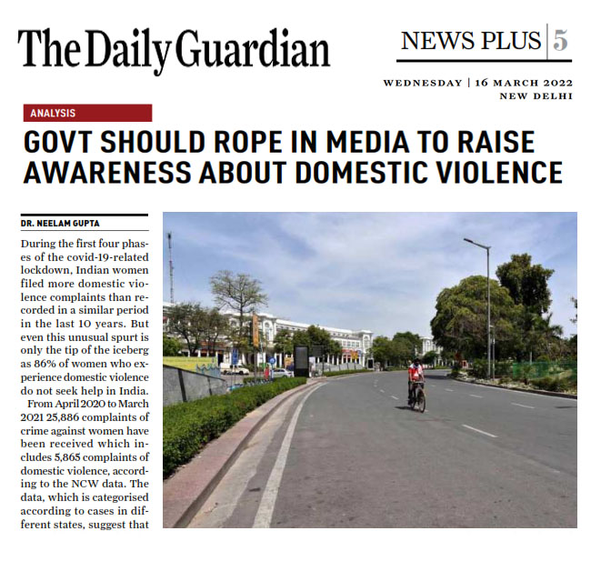 Govt. should rope in media to raise awareness about domestic violence