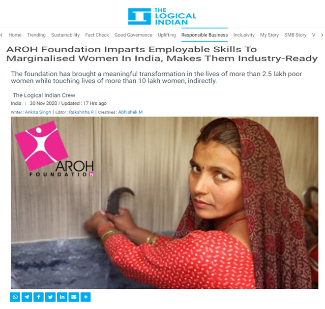  AROH Foundation Imparts Employable Skills to Marginalised Women in India, Makes Them Industry – Ready - (The Logical Indian) 